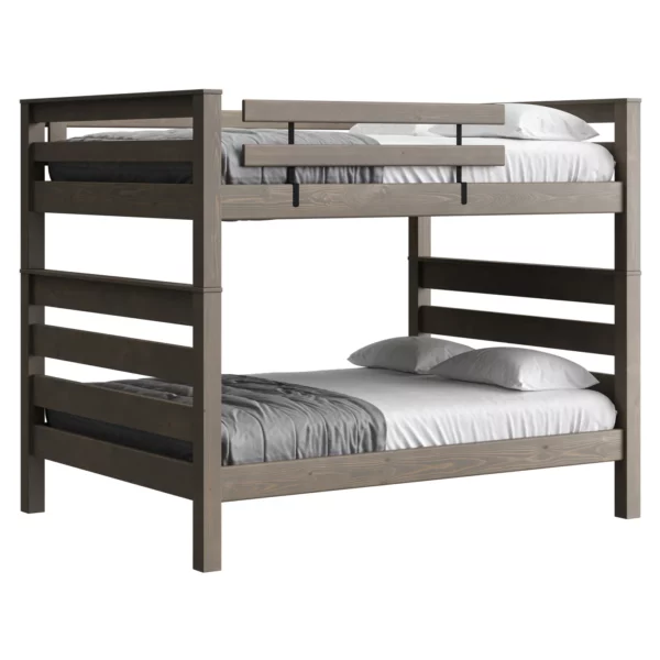 Timberframe queen over queen in medium grey finish