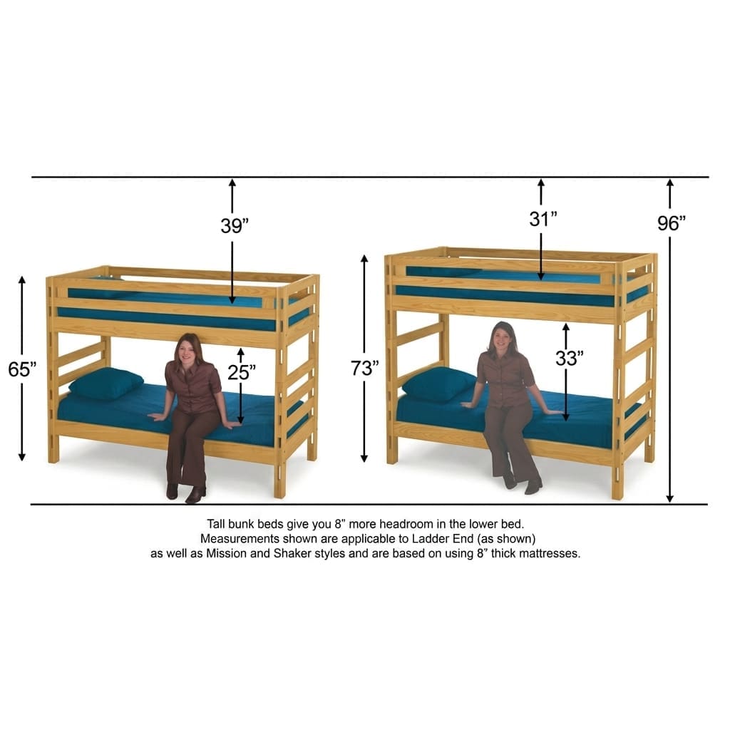 bunk bed height comparison