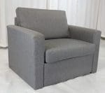 DOMO BED glide out sofa bed in grey fabric