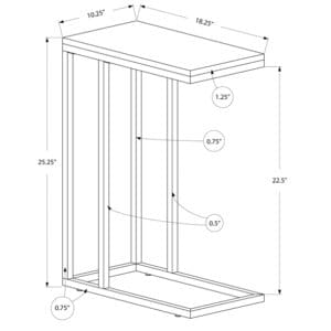 c side table measurements diagram