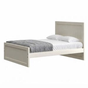solid wood panel bed in cloud finish by crate designs