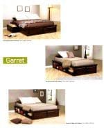 Garret platform bed in real maple wood dark brown