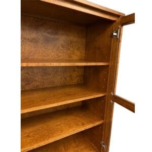 Custom solid Maple occasional furniture adjustable shelves in caramel