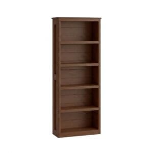 tall solid wood bookcase in brindle finish