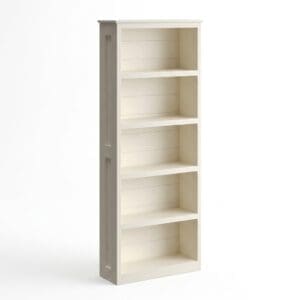 tall solid wood bookcase in cloud finish