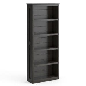 tall solid wood bookcase in espresso finish