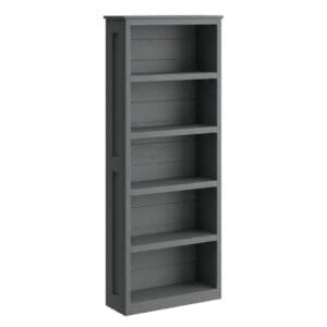tall solid wood bookcase in graphite finish