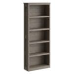 tall solid wood bookcase in storm finish