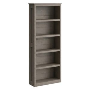 tall solid wood bookcase in storm finish