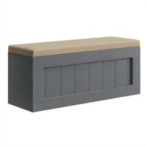 graphite storage bench with fabric