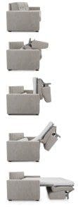 2TH transformer Queen sofa Bed in beige fabric opening sequence