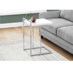 wide c table in white:chrome