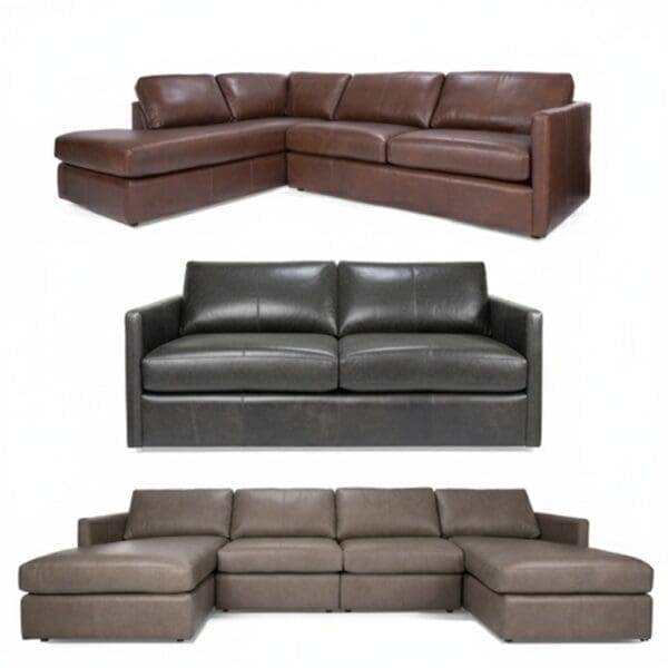 3068 Malibu Sectional by Decor-Rest shown in 3 different layouts