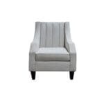 GLENVIEW CHAIR - Canadian made accent chair in silver fabric with a channeled back