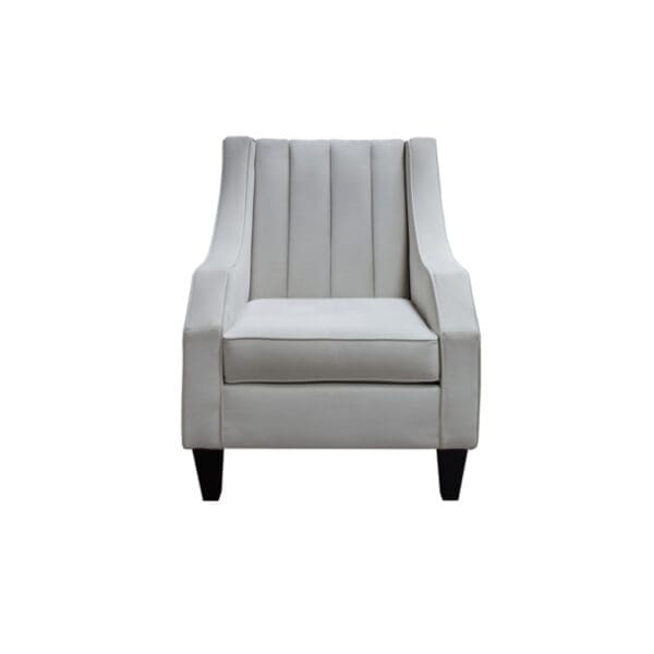 GLENVIEW CHAIR - Canadian made accent chair in silver fabric with a channeled back