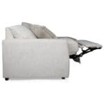 2456 Fabric Sectional by Decor-Rest side view recliner open in grey fabric