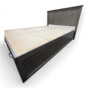 box storage bed with without a mattress side view