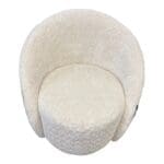 Decor-Rest modern curved swivel chair in textured grey fabric