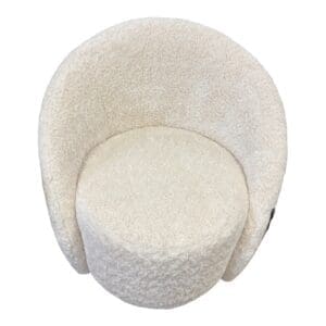 Decor-Rest modern curved swivel chair in textured grey fabric