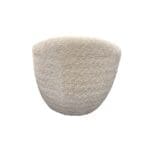 back view of Decor-Rest modern curved swivel chair in textured grey fabric