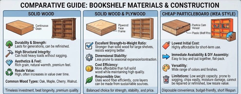 book shelf comparison chart